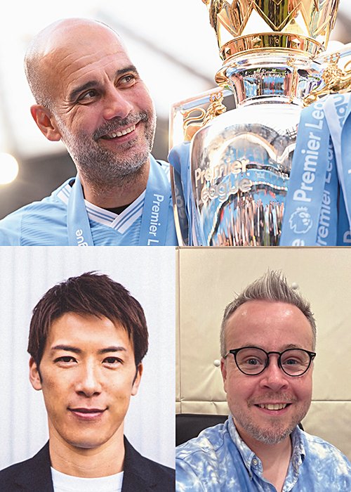 マンCを率いるグアルディオラと見どころを解説してくれたベンさん、林さん