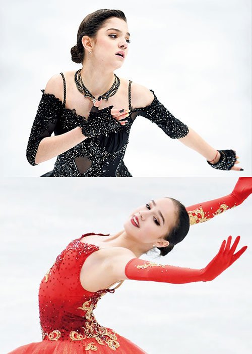 左からアリーナ・ザギトワ、エフゲニア・メドベデワ