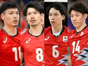 （左から）高橋健太郎、関田誠大、山内晶大、石川祐希