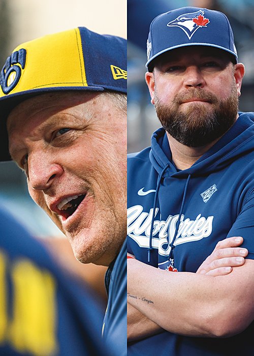 左からパット・マーフィー監督（ブリュワーズ）、ジョン・シュナイダー監督（ブルージェイズ）