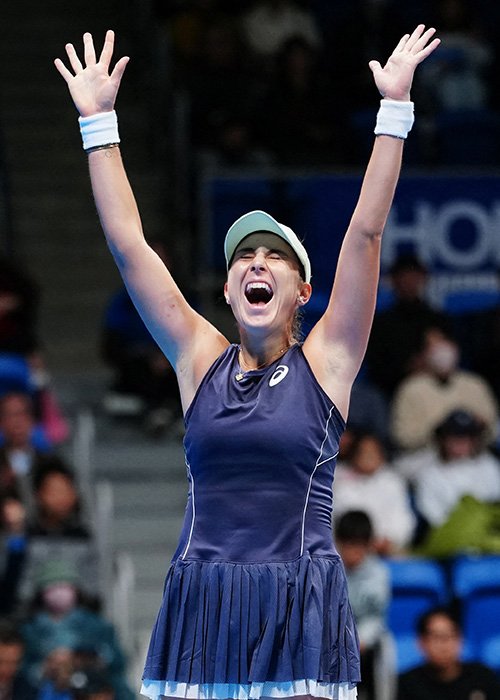 東レPPOで初優勝を果たしたベンチッチは喜びを爆発させた